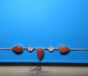Elegant Silver and Brown Women's Necklace